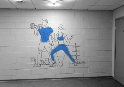 A mural in a gym.